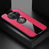 Para Huawei Mate 50 Pro XINLI Costura Tela Textura TPU Caja del teléfono con soporte para anillo (Rojo)
