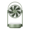 WT-F62 Ventilador de enfriamiento de aire de carga USB portátil para exteriores con lámpara de noche LED (verde militar)