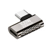 Adaptador de aleación de zinc de 100 W tipo C macho a tipo C hembra de 20 Gbps, estilo: curva lateral