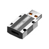Adaptador recto de aleación de zinc macho de 120 W tipo C hembra a USB 3.0 macho (plata)