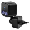 Cámara WiFi con tarjeta de enchufe de reloj DP27 1080P, compatible con intercomunicador de voz bidireccional y monitoreo móvil, especificación: enchufe de la UE (negro)