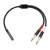 3717 Cable de audio estéreo macho de 3,5 mm hembra a 6,35 mm 1/4 TS macho, longitud: 30 cm