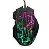 HXSJ A874 Ratón para juegos con cable luminoso colorido con grietas de agua corriente de 7 teclas