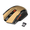 HXSJ A882 6 teclas 2.4G 1600DPI Ratón de oficina inalámbrico ajustable de tres velocidades (dorado)