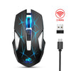 HXSJ T300 7 Teclas 2400DPI 2.4G Colorido Ratón Inalámbrico Luminoso (Negro)