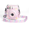 Para FUJIFILM instax mini 12 Crystal Hard Acrylic Camera Case con correa para el hombro (DIY Pink Graffiti)