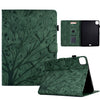 Para iPad Pro 11 / Air 4 10.9 2020 / Air 5 10.9 Fortune Tree Pressure Flower PU Tablet Case con función de despertador / suspensión (verde)