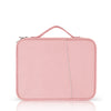 Bolsa de cuero con textura de tela portátil para computadora portátil de 12,9-13 pulgadas (rosa)