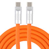 Mech Series 120W USB-C / Type-C a USB-C / Type-C Enchufe de metal Cable de datos de carga rápida de silicona, longitud: 1,2 m (naranja)