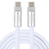 Mech Series 120W USB-C / Type-C a USB-C / Type-C Enchufe de metal Cable de datos de carga rápida de silicona, Longitud: 1,2 m (Blanco)