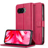 Funda de piel con textura de becerro LC.IMEEKE para Google Pixel 10a (roja)