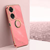 Para Huawei Nova 11 SE XINLI Estuche para teléfono de TPU electrochapado 6D con borde recto y soporte para anillo (rojo espino)