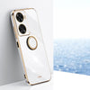 Para Huawei Nova 11 SE XINLI Estuche para teléfono de TPU electrochapado con borde recto 6D y soporte para anillo (blanco)