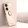 Para Huawei Nova 11 SE XINLI Estuche para teléfono de TPU electrochapado con borde recto 6D y soporte para anillo (rosa)