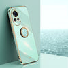 Para Huawei Nova 12 Pro XINLI Estuche para teléfono de TPU electrochapado con borde recto 6D y soporte para anillo (verde menta)