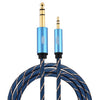 EMK Conector macho de 3,5 mm a conector macho de 6,35 mm chapado en oro Cable auxiliar trenzado de nailon para computadora / X-BOX / PS3 / CD / DVD, longitud del cable: 1,5 m