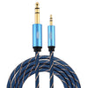 EMK Conector macho de 3,5 mm a conector macho de 6,35 mm chapado en oro Cable auxiliar trenzado de nailon para computadora / X-BOX / PS3 / CD / DVD, longitud del cable: 2 m (azul oscuro)