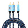 EMK 3.5mm Jack Macho a 2 x RCA Macho Conector chapado en oro Altavoz Cable de audio, Longitud del cable: 2 m (Azul oscuro)