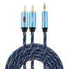 EMK 3.5mm Jack Macho a 2 x RCA Macho Conector Chapado en Oro Altavoz Cable de Audio, Longitud del Cable: 3 m