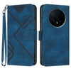 Funda de cuero con diseño de líneas para Honor Magic8 (azul real)