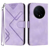Funda de cuero con estampado de líneas para Honor Magic8 (morado claro)