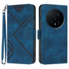 Funda de cuero con diseño de líneas para Honor Magic8 Pro (azul real)