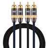 EMK 2 x RCA macho a 2 x RCA macho conector chapado en oro Nylon trenzado cable de audio coaxial para TV / amplificador / cine en casa / DVD, longitud del cable: 1 m