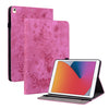 Para iPad 9.7 2018 / 2017 / Air / Air 2 Estuche para tableta inteligente de cuero en relieve Butterfly Rose (Rose Red)