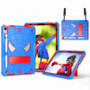 Para iPad 10th Gen 10.9 2022 Spider Texture Silicone Hybrid PC Tablet Case con correa para el hombro (azul + rojo)