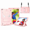 Para iPad 10.2 2021 / 2020 / 2019 Spider Texture Silicone Hybrid PC Tablet Case con correa para el hombro (oro rosa)