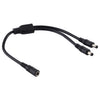 5.5 x 2.1 mm 1 a 2 Enchufe hembra a macho Adaptador divisor de corriente CC Cable de alimentación, Longitud del cable: 70 cm (Negro)