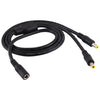 8A 5.5 x 2.5mm 1 a 2 hembra a masculina Enchufe DC Power Splitter Cable de alimentación, longitud del cable: 70 cm (negro)