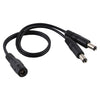 5.5 x 2.1 mm 1 a 2 Enchufe hembra a macho Adaptador divisor de corriente CC Cable de alimentación, Longitud del cable: 30 cm (Negro)
