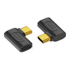 40Gbps 240W USB-C/Tipo-C Hembra a USB-C/Tipo-C Adaptador de curvatura lateral macho (Negro)