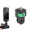 Adaptador de cámara de acción de metal ajustable con tornillo de 1/4 de pulgada (verde y negro)