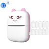 Mini impresora térmica inalámbrica Bluetooth C9 con 10 papeles (rosa)