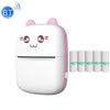 Mini impresora térmica inalámbrica Bluetooth C9 con 5 papeles adhesivos (rosa)