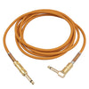 TC048GFY Cable de audio recto a codo macho de 6,35 mm chapado en oro para tambor de guitarra eléctrica, longitud: 3 m