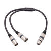 2055YMMF-05 Cable de audio XLR de 3 pines hembra a doble macho, longitud: 50 cm (negro)