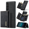 Para Sony Xperia 1 V DG.MING M1 Series Cartera multitarjeta de 3 pliegues + Estuche magnético para teléfono (Negro)