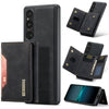 Para Sony Xperia 1 V DG.MING M2 Series Bolsa multitarjeta de 3 pliegues + Estuche magnético para teléfono (Negro)