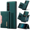 Para Sony Xperia 1 V DG.MING M2 Series Bolsa multitarjeta de 3 pliegues + Estuche magnético para teléfono (Verde)