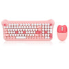 QW05 Conjunto de mouse de teclado inalámbrico portátil 2.4G de color mixto (rosa)
