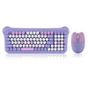 QW05 Conjunto de mouse de teclado inalámbrico portátil 2.4G de color mixto (púrpura)