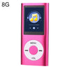 Reproductor MP4 de metal con pantalla TFT de 1,8 pulgadas con tarjeta 8G TF + auricular + cable (rojo rosa)