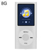 Reproductor MP4 de metal con pantalla TFT de 1,8 pulgadas con tarjeta 8G TF + auricular + cable (plata)