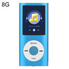Reproductor MP4 de metal con pantalla TFT de 1,8 pulgadas con tarjeta 8G TF + auricular + cable (azul)