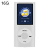Reproductor MP4 de metal con pantalla TFT de 1,8 pulgadas con tarjeta TF de 16G + auricular + cable (plata)