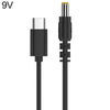Cable adaptador de alimentación de CC a tipo C de 9 V, 5,5 x 2,5 mm