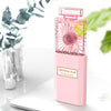 Ventilador portátil con forma de perfume Ventilador de hoja oculta (rosa)